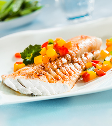 צלחת עם סלמון